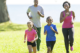 Healthy active African American family