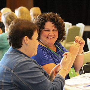 two Leadership conference Participants having a discussion