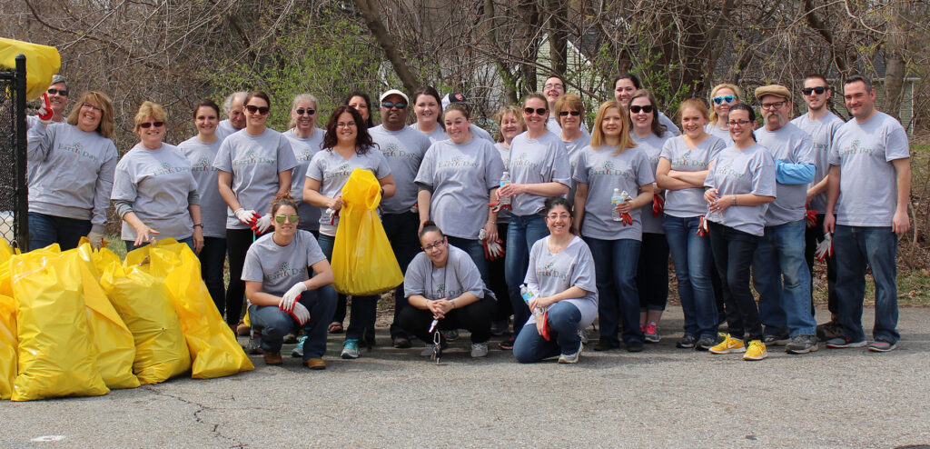 Wilson Employees cleaning up trash for earth day