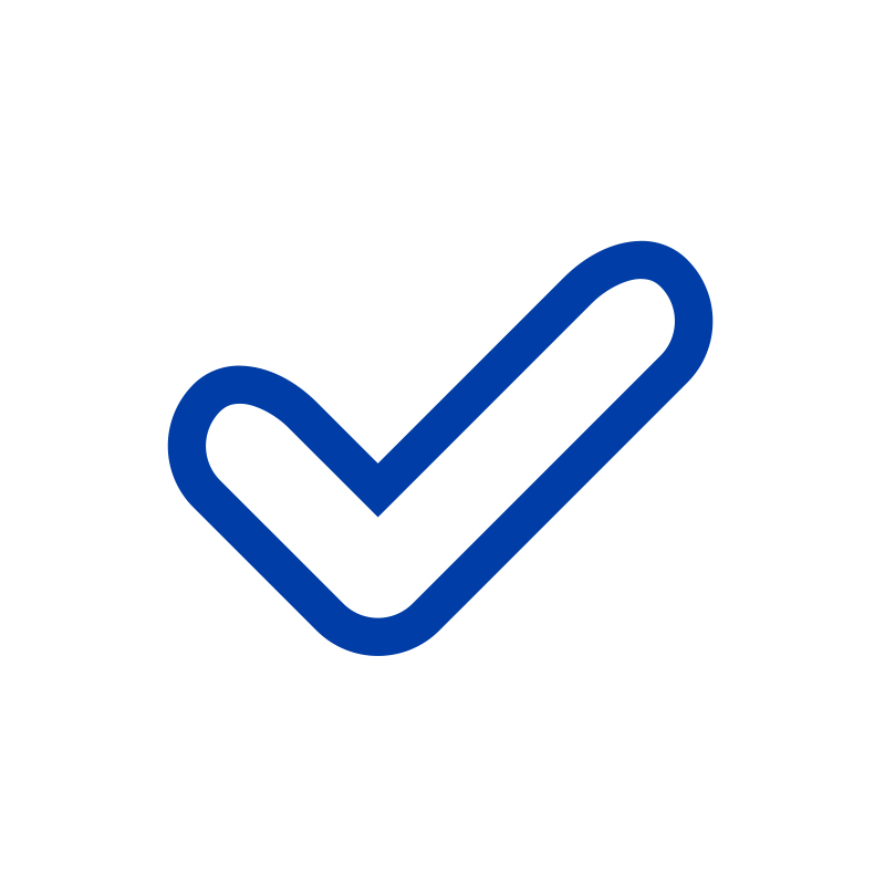 outline icon of a check mark symbol