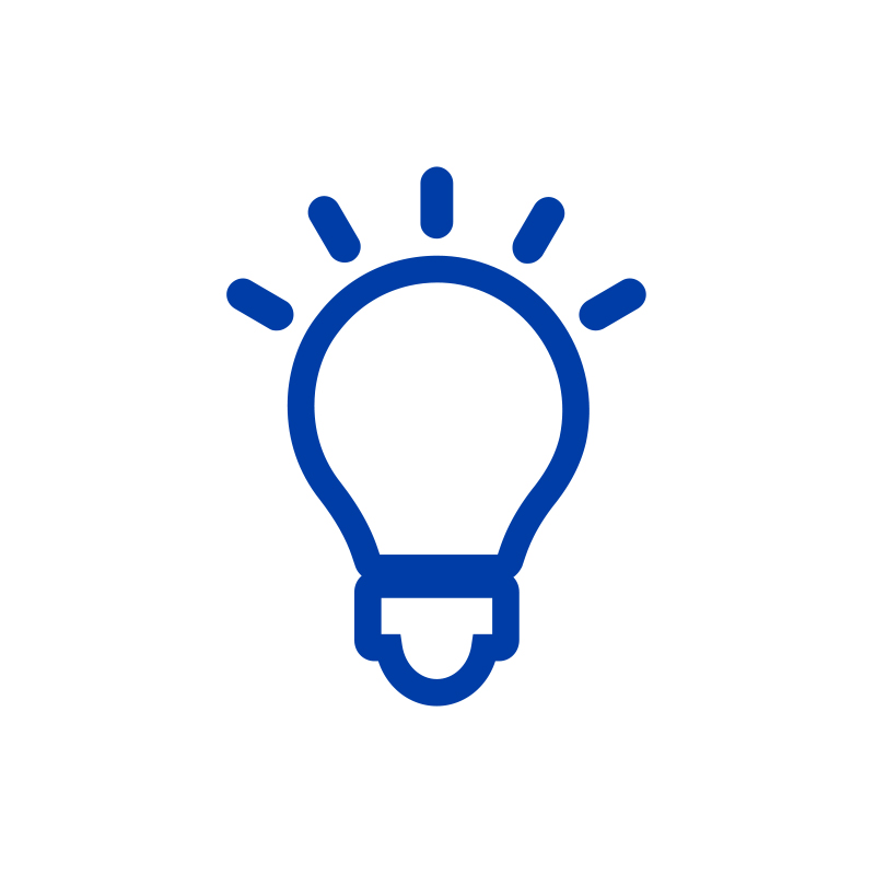 outline icon of a lightbulb