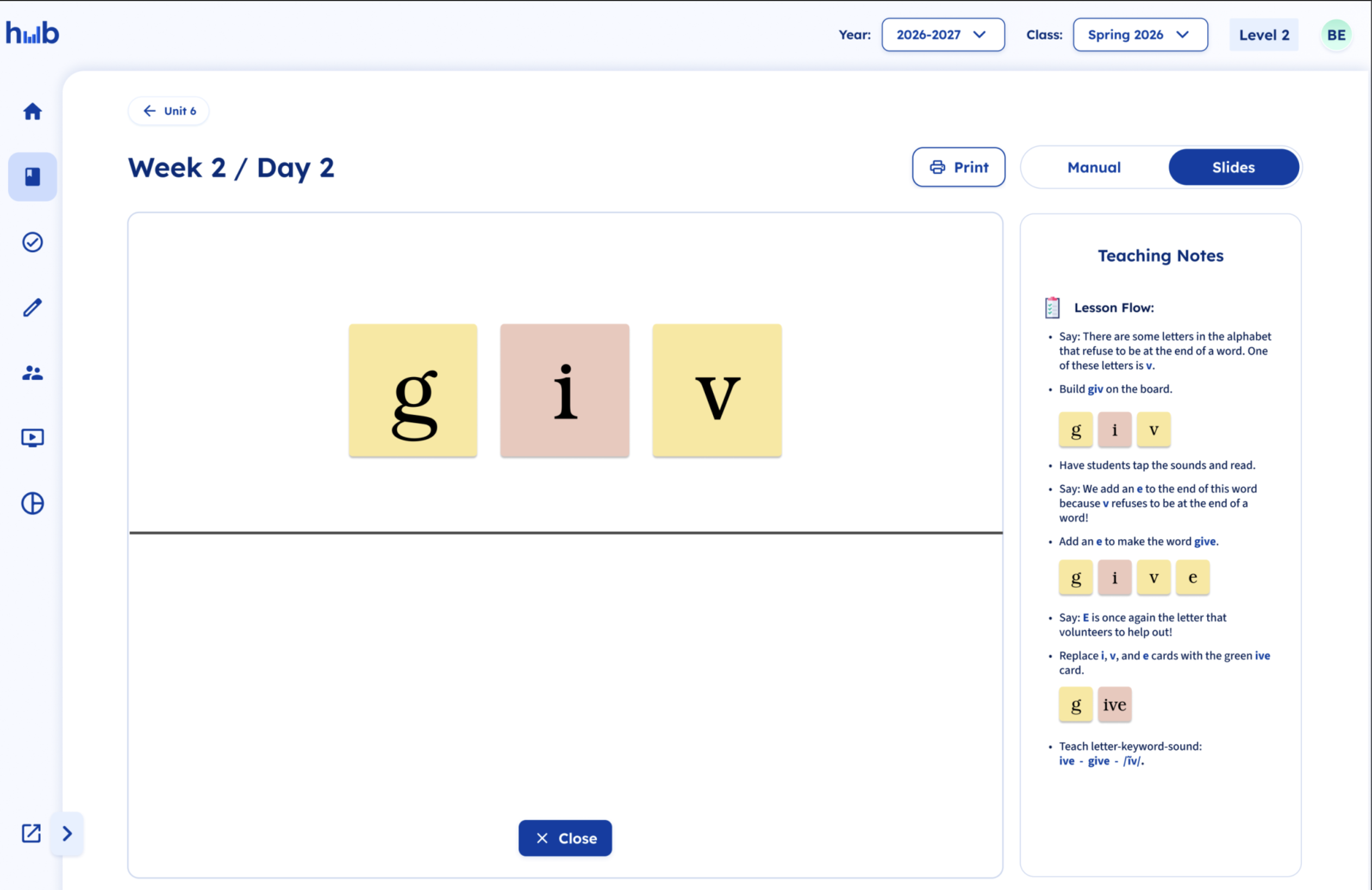Fundations K-3 lesson: Building the word 