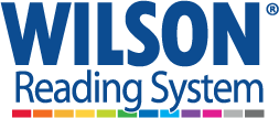 Wilson Reading System logo with a colorful bar underneath.